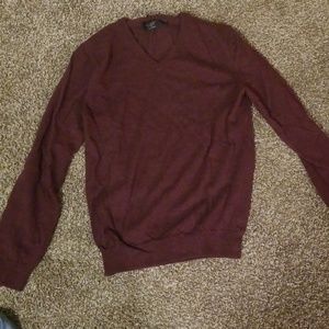 J crew 100% wool burgundy sweater